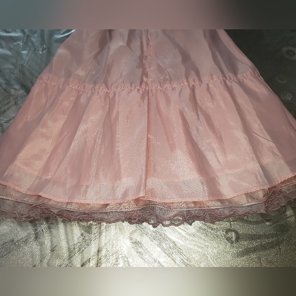 Bonnie Jean Girls Floral Lace Tulle Dress – Pink – Size 6X - Picture 12 of 12